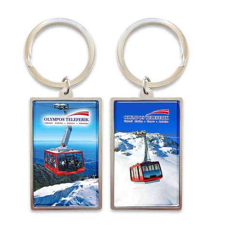 Cable Card Themed Metal Big Rectangle Keychain 32x88 mm - 1