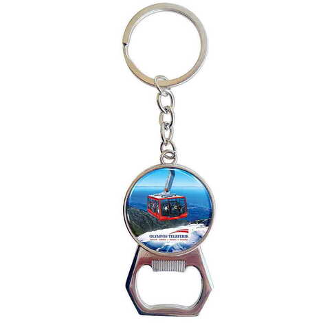 Cable Card Themed Metal Keychain With Opener 35x120 mm - 1