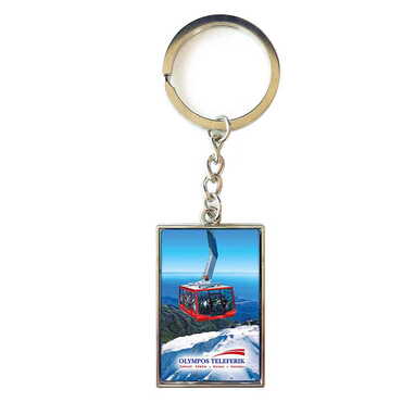 Cable Card Themed Metal Rectangle Keychain 30x100 mm - Myros
