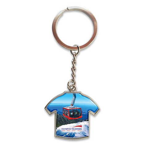 Cable Card Themed Metal T-Shirt Shaped Keychain 34x92 mm - 1