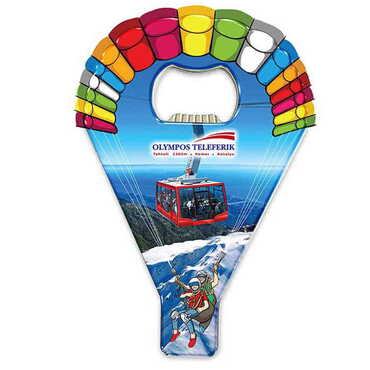 Cable Card Themed Parachute Shaped Metal Magnetic Opener 113x75 mm - Thumbnail