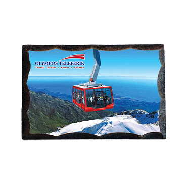 Cable Card Themed Printed Wooden Desktop Decor 45x65 mm - Myros