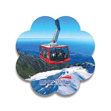 Cable Card Themed Wooden Customised Daisy Travel Coaster 100 mm - Myros