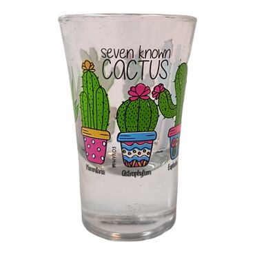 Cactus Themed Custom Printed Shot Glass 45x70 mm - Thumbnail