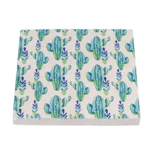 Cactus Themed Stone Coaster 100x100 mm - 2