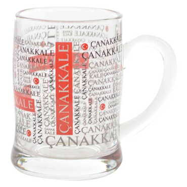 Canakkale Themed Glass Mug Big Size - Thumbnail