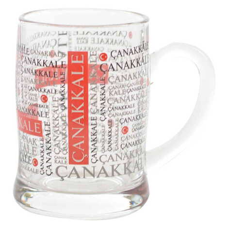 Canakkale Themed Glass Mug Big Size