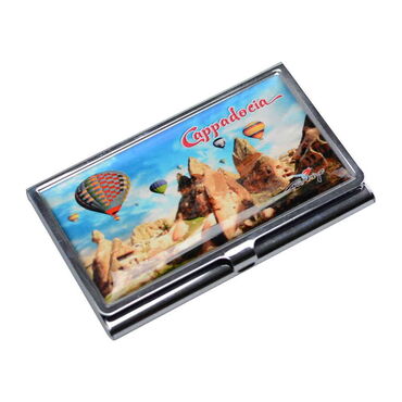 Cappodocia Themed Customised Metal Card Holder 94x60x8 mm - Thumbnail