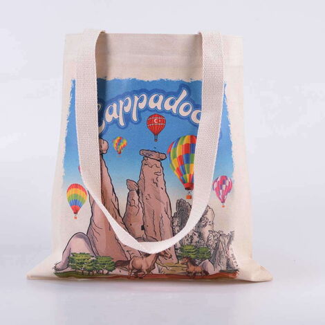 Cappodocia Themed Digital Printed Kanvas Bag 35x40 cm