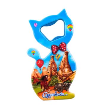 Cappodocia Themed UV Cat Shaped Bottle Opener - Thumbnail