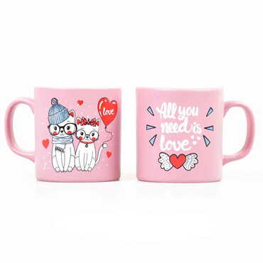 Cat Themed Ceramic Custom Printed Mug - Thumbnail