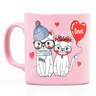 Cat Themed Ceramic Custom Printed Mug - Thumbnail