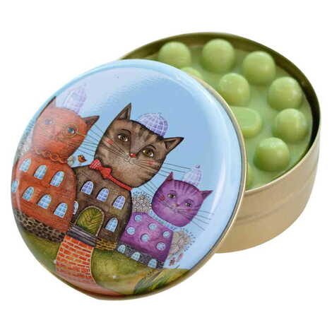 Cat Themed Custom Print Metal Tin Soap Box