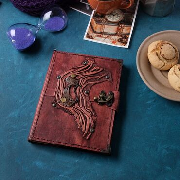 Cat Themed Medium Leather Notebook - Myros