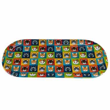 Cat Themed Oval Tray 35x16 cm - 2