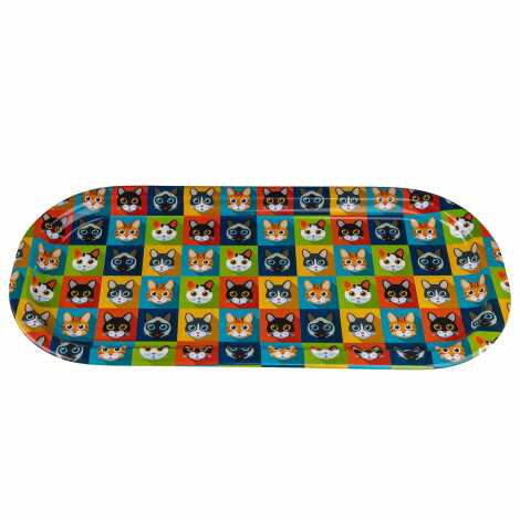 Cat Themed Oval Tray 35x16 cm - 2