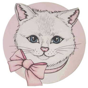 Cat Themed Wooden Customised Round Travel Coaster 100 mm - Thumbnail