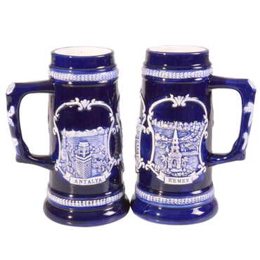 Myros - Antalya Kemer Themed Ceramic Beer Mug Big Size