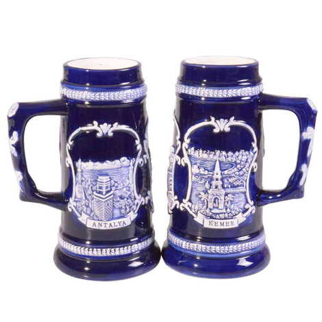 Antalya Kemer Themed Ceramic Beer Mug Big Size