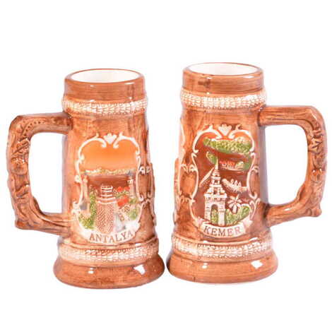 Antalya Kemer Themed Ceramic Beer Mug Big Size