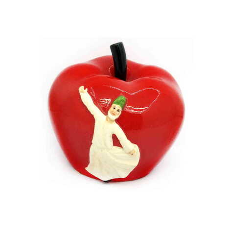 Ceramic Apple Shaped Semazen Figurine 10 Cm