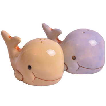 Myros - Ceramic Dolphin Shaped Blue Salt And Pepper Shaker