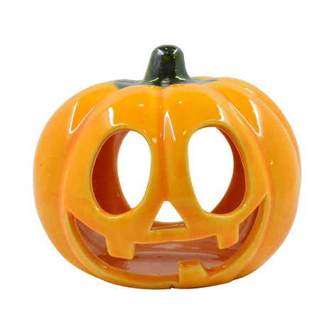 Ceramic Medium Pumpkin Incense Holder Candle Holder