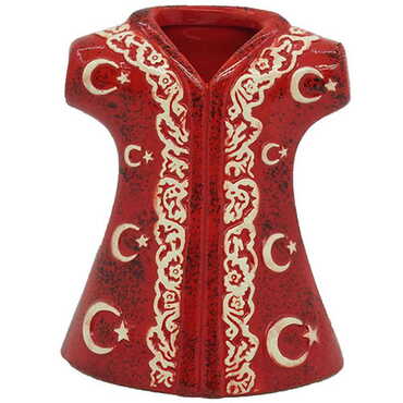 Myros - Ceramic Moon & Star Patterned Kaftan Figurines 16 Cm