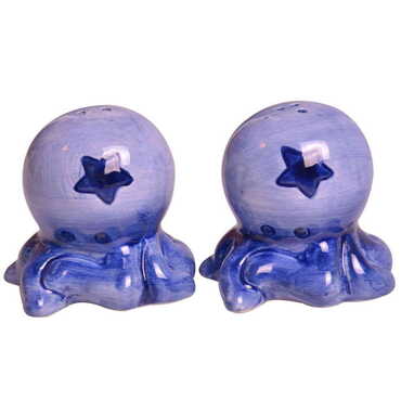 Myros - Ceramic Octopus Shaped Blue Salt And Pepper Shaker