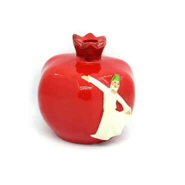 Myros - Ceramic Pomegranate Shaped Semazen Figurine 10 Cm