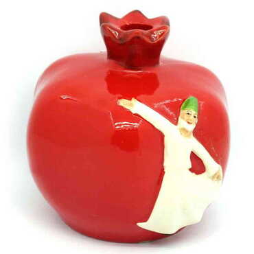 Myros - Ceramic Pomegranate Shaped Semazen Figurine 8 Cm