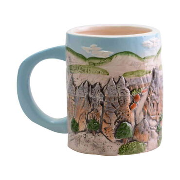 Ceramic Relief Detailed Cappadocia Mug - Thumbnail