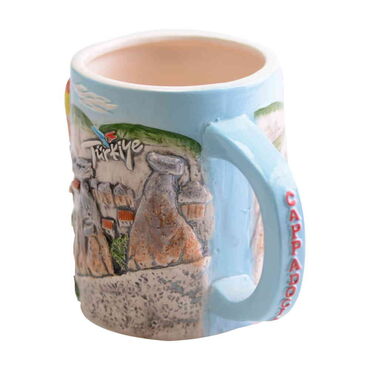 Ceramic Relief Detailed Cappadocia Mug - Thumbnail