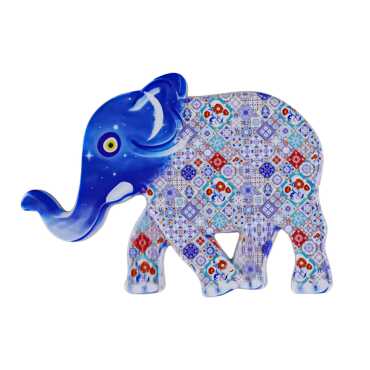 Ceramic Themed UV Printed Elephant Shaped Refrigerator Magnet 86x62 mm - Myros
