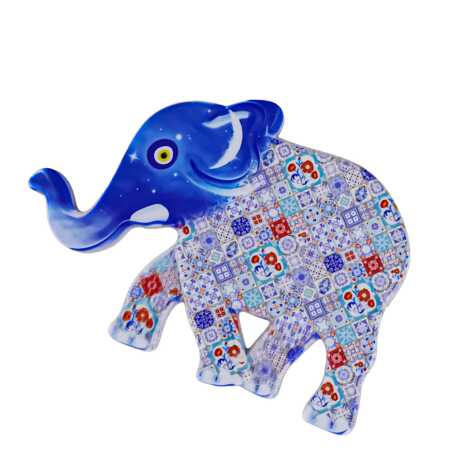 Ceramic Themed UV Printed Elephant Shaped Refrigerator Magnet 86x62 mm - 2
