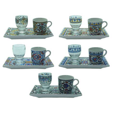 Ceramic Turkish Coffee Serving Set of 3 Pcs - 2
