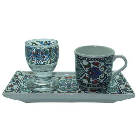 Ceramic Turkish Coffee Serving Set of 3 Pcs - 3