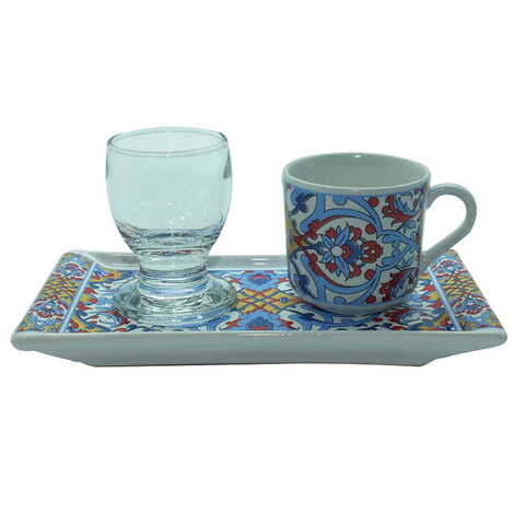 Ceramic Turkish Coffee Serving Set of 3 Pcs - 5