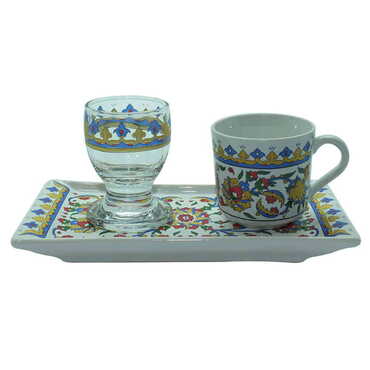 Ceramic Turkish Coffee Serving Set of 3 Pcs - 6