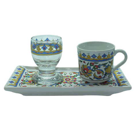 Ceramic Turkish Coffee Serving Set of 3 Pcs - 6