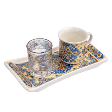 Ceramic Turkish Coffee Serving Set of 3 Pcs - 2