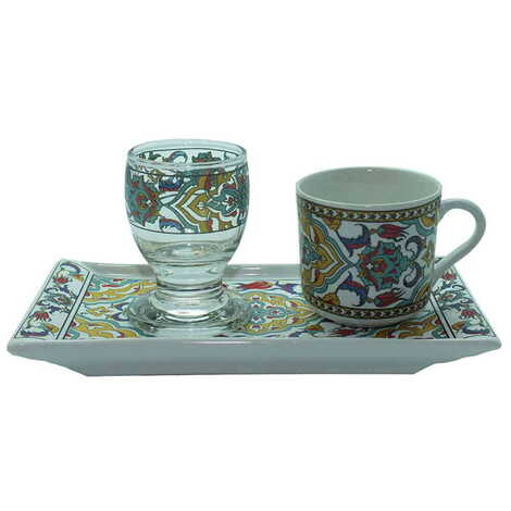 Ceramic Turkish Coffee Serving Set of 3 Pcs - 1