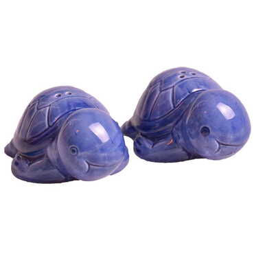 Myros - Ceramic Turtle Shaped Blue Salt And Pepper Shaker