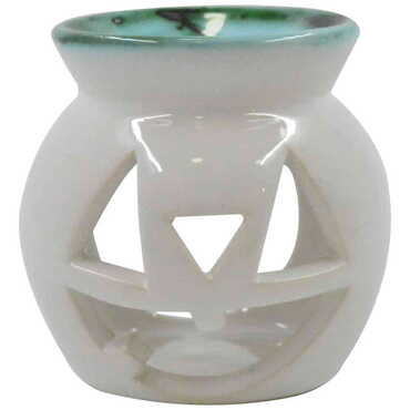 Myros - Ceramic White Pumpkin Censer Candle Holder