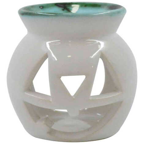 Ceramic White Pumpkin Censer Candle Holder