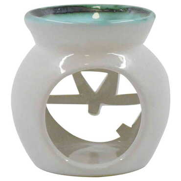 Ceramic White Pumpkin Censer Candle Holder - Thumbnail