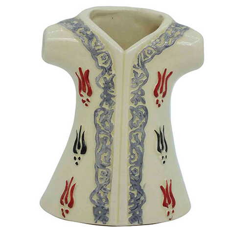 Ceramic White Tulip Patterned Kaftan Figurines 10 Cm