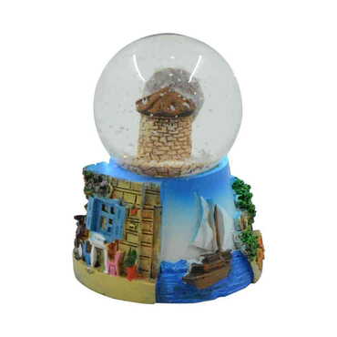 Cesme-Alacati Themed Polyester Snow Globe - Thumbnail