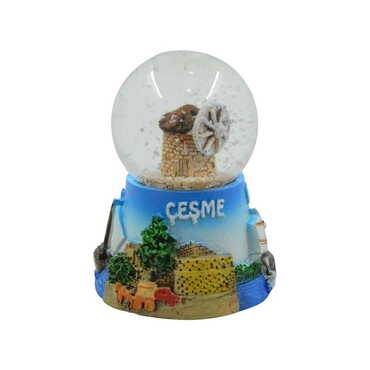 Cesme-Alacati Themed Polyester Snow Globe - Thumbnail