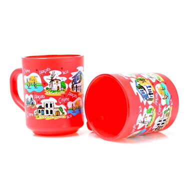 Cesme Region Themed Colored Glass Mug - Thumbnail